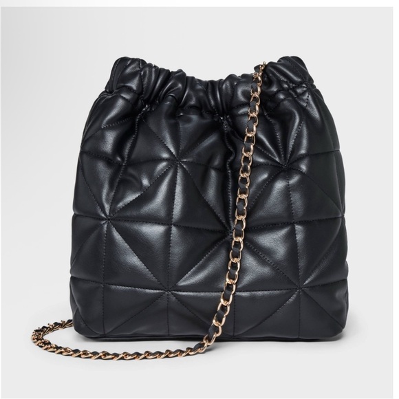 a new day Handbags - a new day Black Quilted Shoulder Bag with Chain
